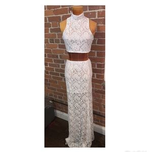 Two piece white lace
